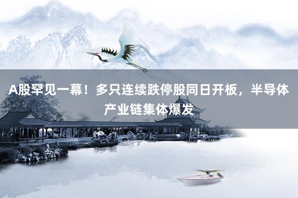 A股罕见一幕！多只连续跌停股同日开板，半导体产业链集体爆发